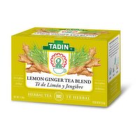 Tadin Lemon Ginger Tea, Caffeine Free, Herbal Tea